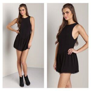 For Love & Lemons Chica Jumper Romper Large Black Fairy Goth Witchy Clas…